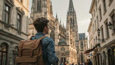a traveler's journey through historic streets: exploring the architectural wonders of a grand cathedral and its surroundings