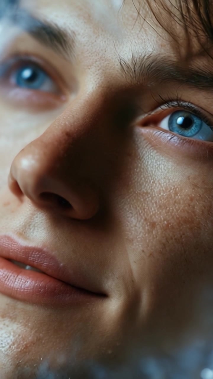 A Close-Up Exploration of Human Expression: The Journey of Emotion Illustrated Through Facial Features and Eyes in Two Captivating Frames