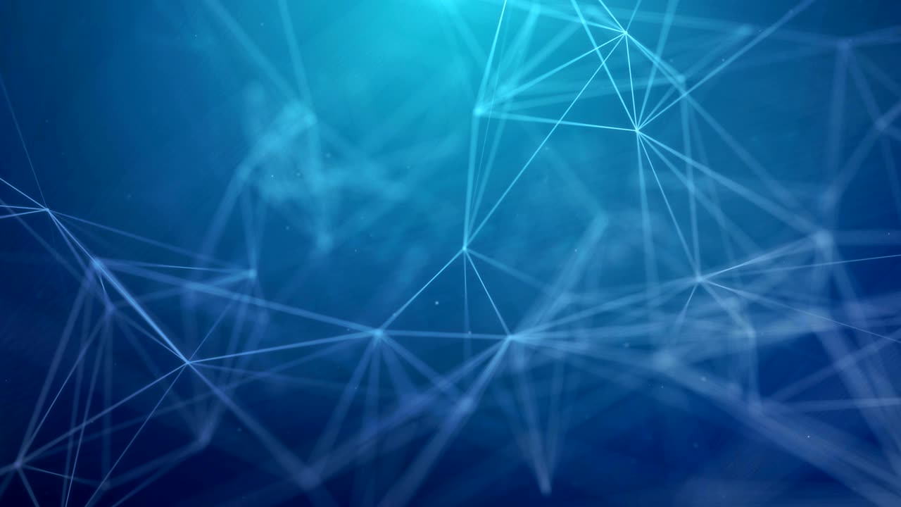 Technological connection futuristic shape, blue dot network, abstract background