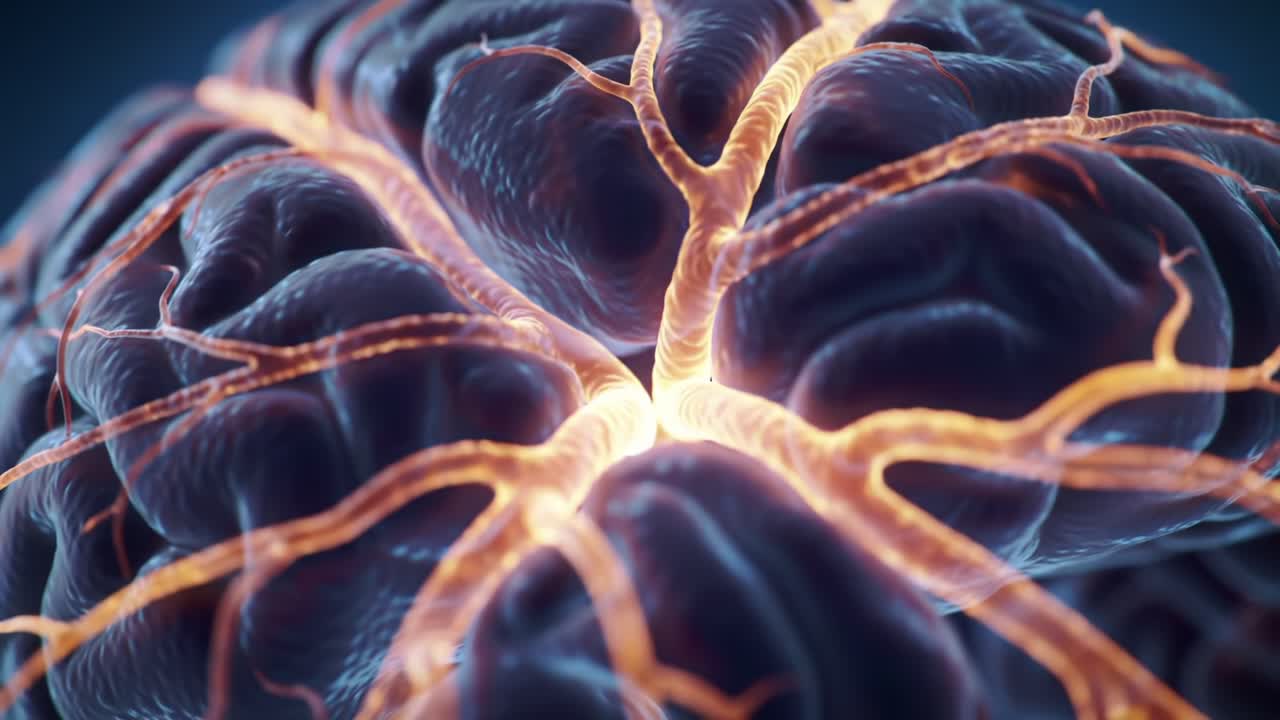 An Intricate Visualization of Neural Activity in the Human Brain: Illuminating Connections and Electrical Pathways for Enhanced Understanding of Neurological Function