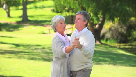 Älteres-Paar-Tanzt-Draußen