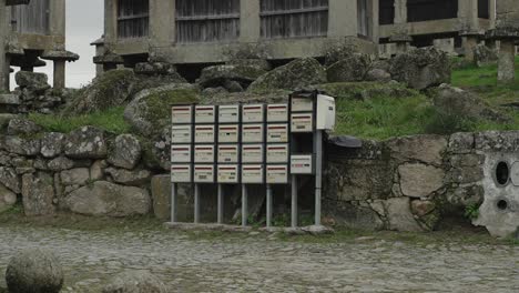 traditional stone mailboxes in lindoso, portugal