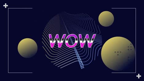 Animation-of-wow-text-over-geometrical-moving-shapes