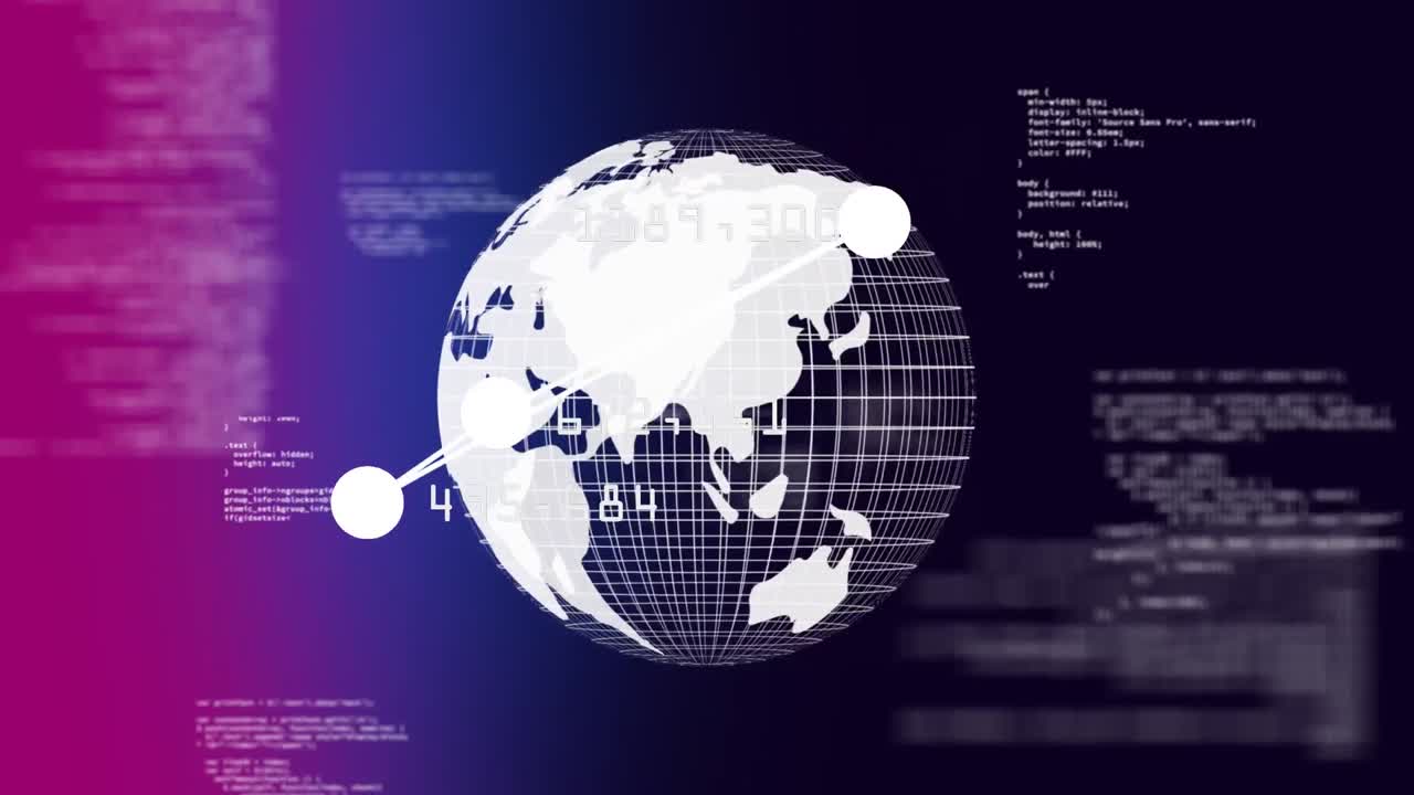 girando el globo contra el triángulo moviéndose y códigos