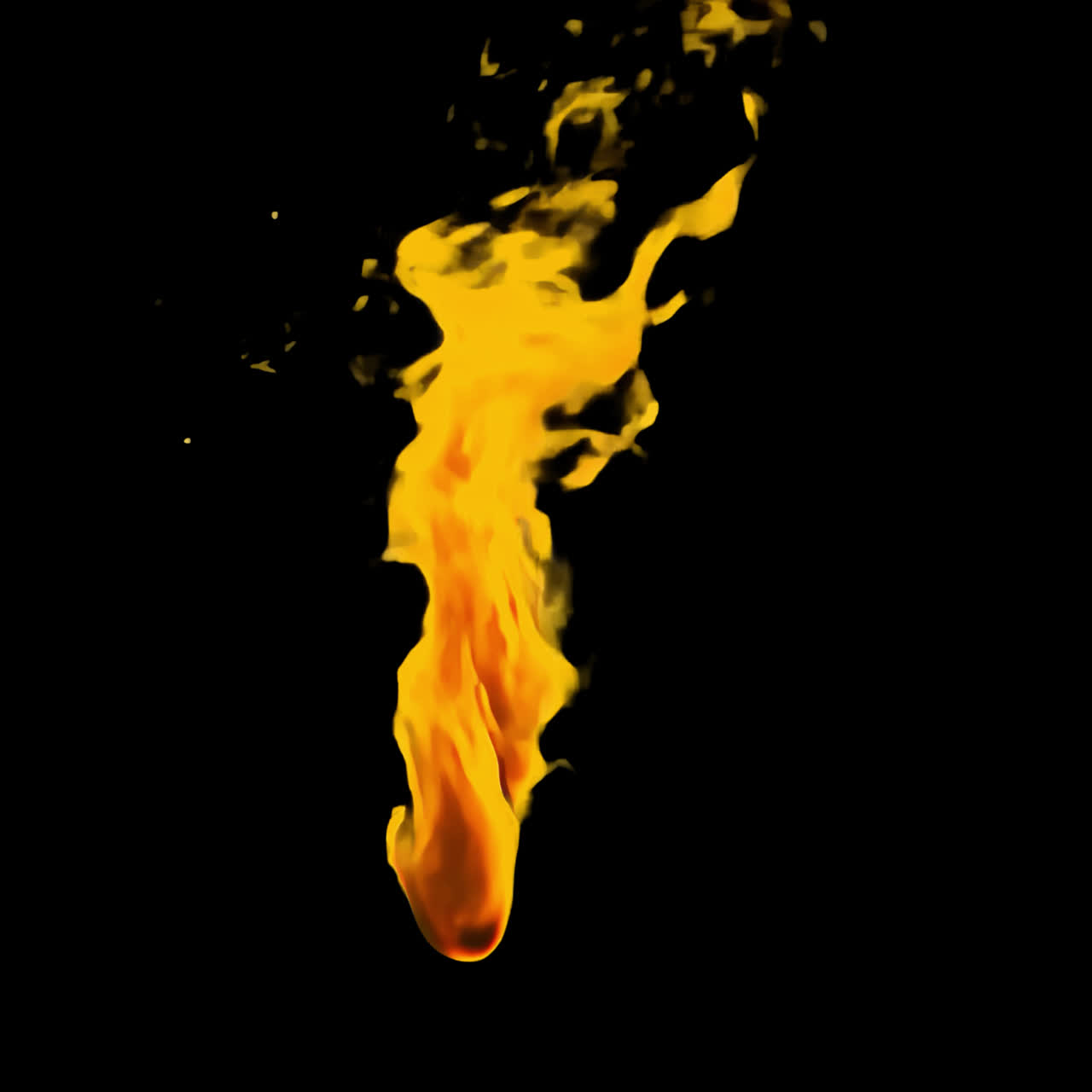 Burning flame animated overlay, transparent 4K video, alpha channel, ProRes 4444
