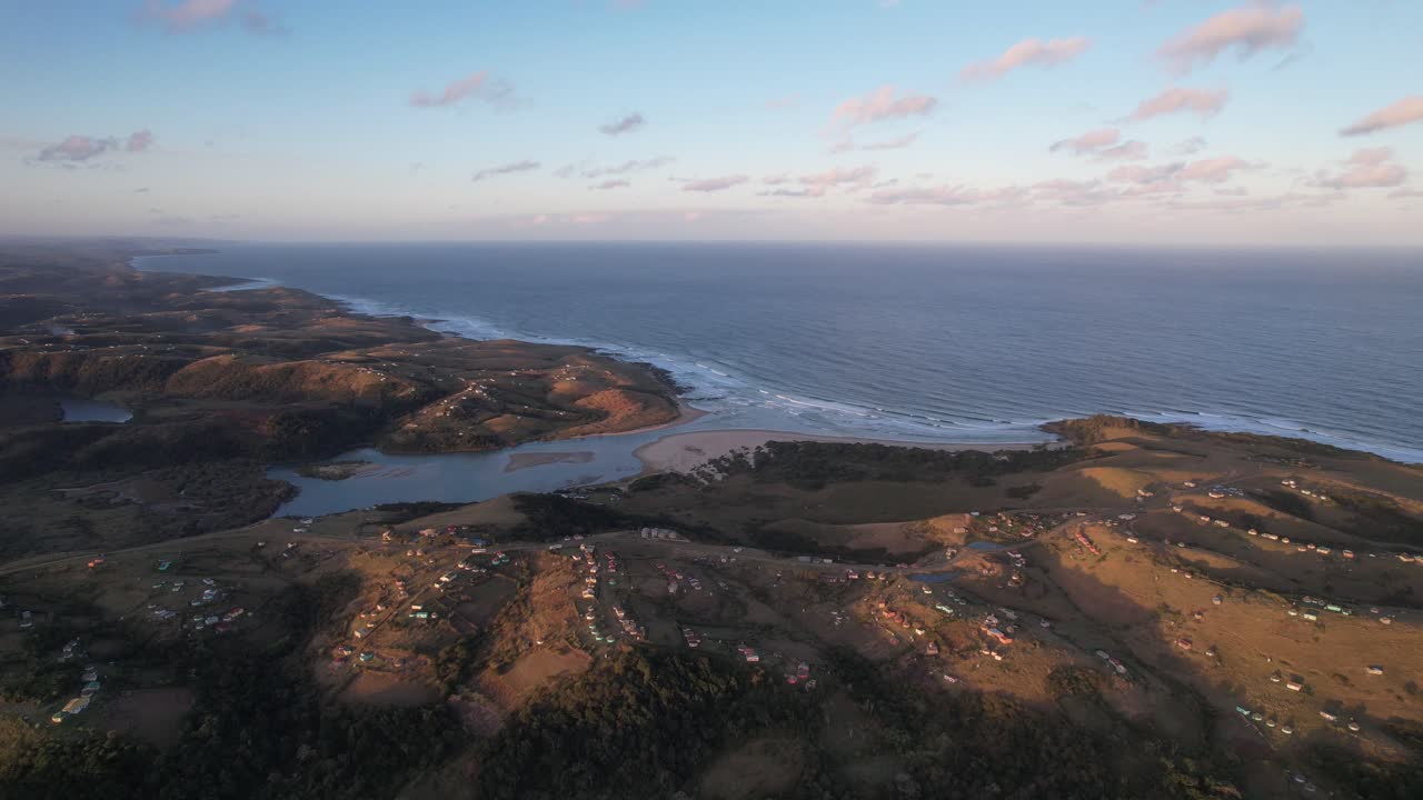 Sunset Serenity Over Coastal Landscape in Transkei, South Africa