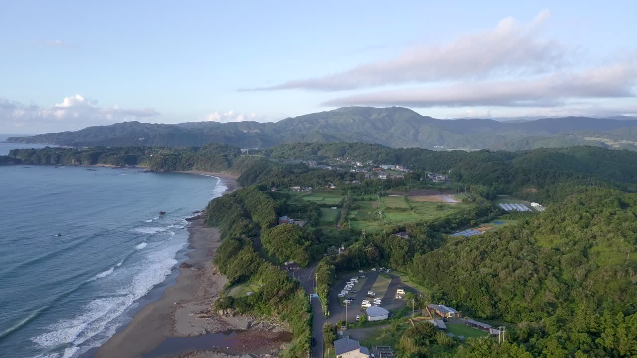 vista aérea de shikoku, playa nakamura