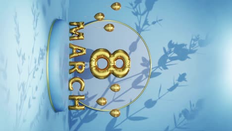 vertical of march 8 international women's day is a global holiday animation of flower blue background for e-commerce sale products