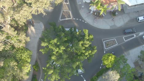 vehicles on a busy roundabout junction