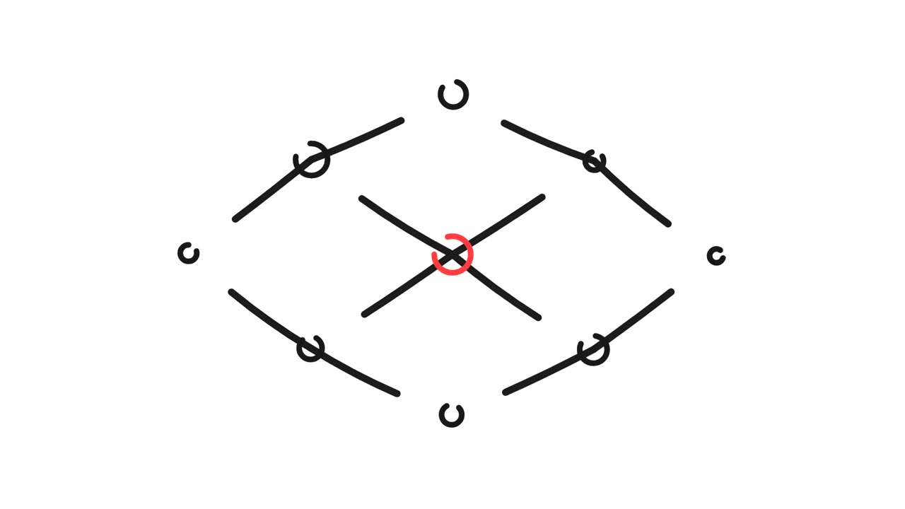 Abstract Animation of Geometric Points Connecting into a Grid
