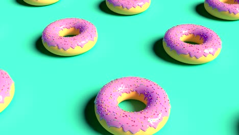 donuts rosados realistas imágenes de portada minimalistas capaces de hacer un bucle sin problemas 4k