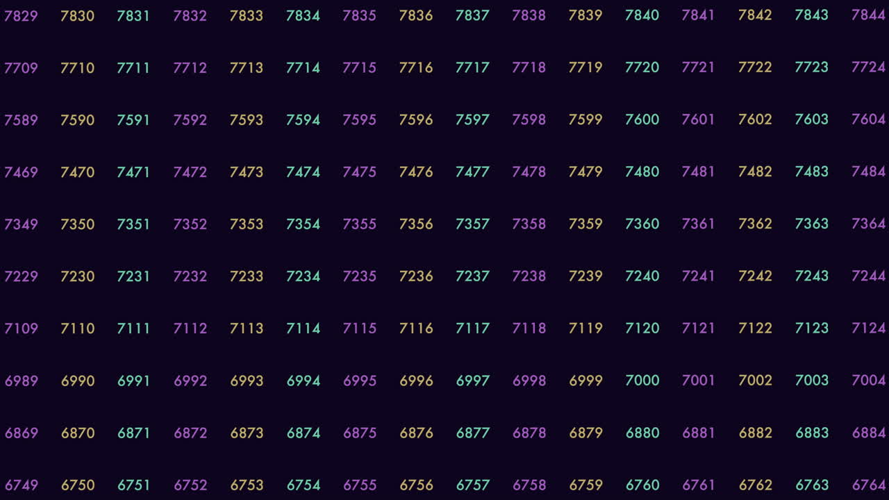 patrón de números coloridos en fondo negro