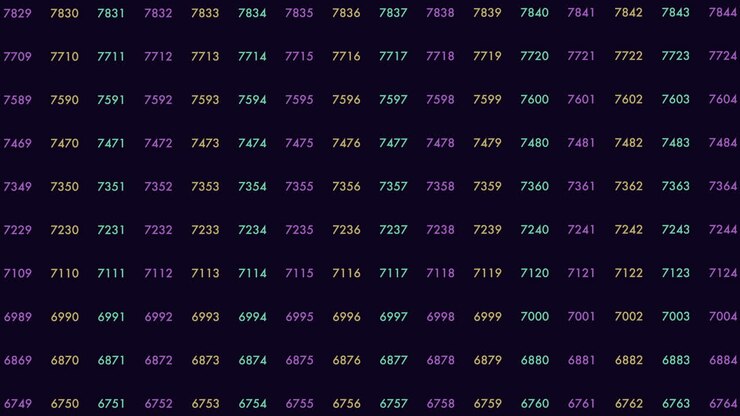 Colorful number pattern on black background