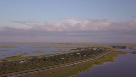 aerial rise up of isle de jean charles, louisiana