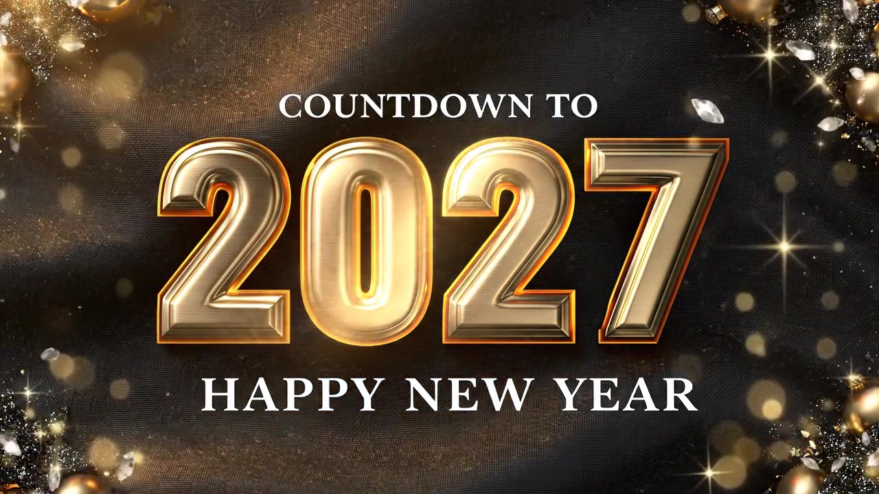 Grafica Dorata per il Conto alla Rovescia di Capodanno 2027