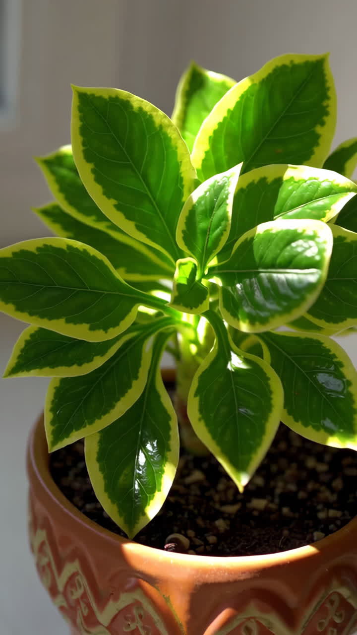 Variegated Schefflera Plant in Pot
