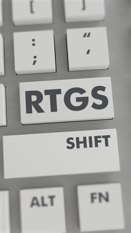 el botón rtgs presionado en el teclado vídeo vertical