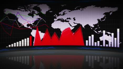 business room, charts and graphs, loop, 4k