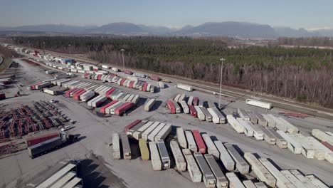 aerial orbiting over cargo dock, surrey at vancouver in canada