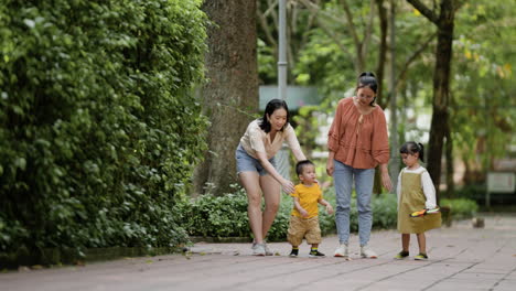 asian people at the park