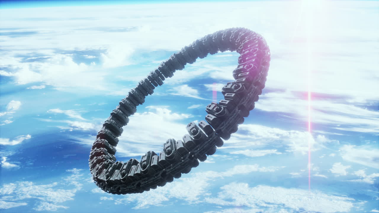 nave madre alienígena cerca de la tierra elementos proporcionados por la nasa