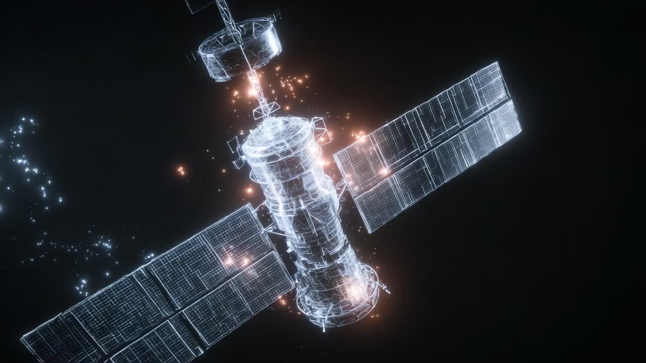 A Stunning Visual Representation of a Futuristic Spacecraft in Orbit, Showcasing Evolving Technologies and Advanced Engineering for Space Exploration and Communication Systems