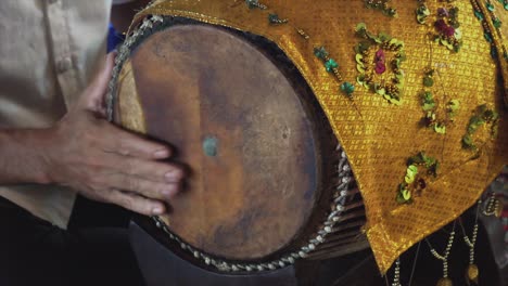 Close-Shot-of-Traditional-Cambodian-Drum