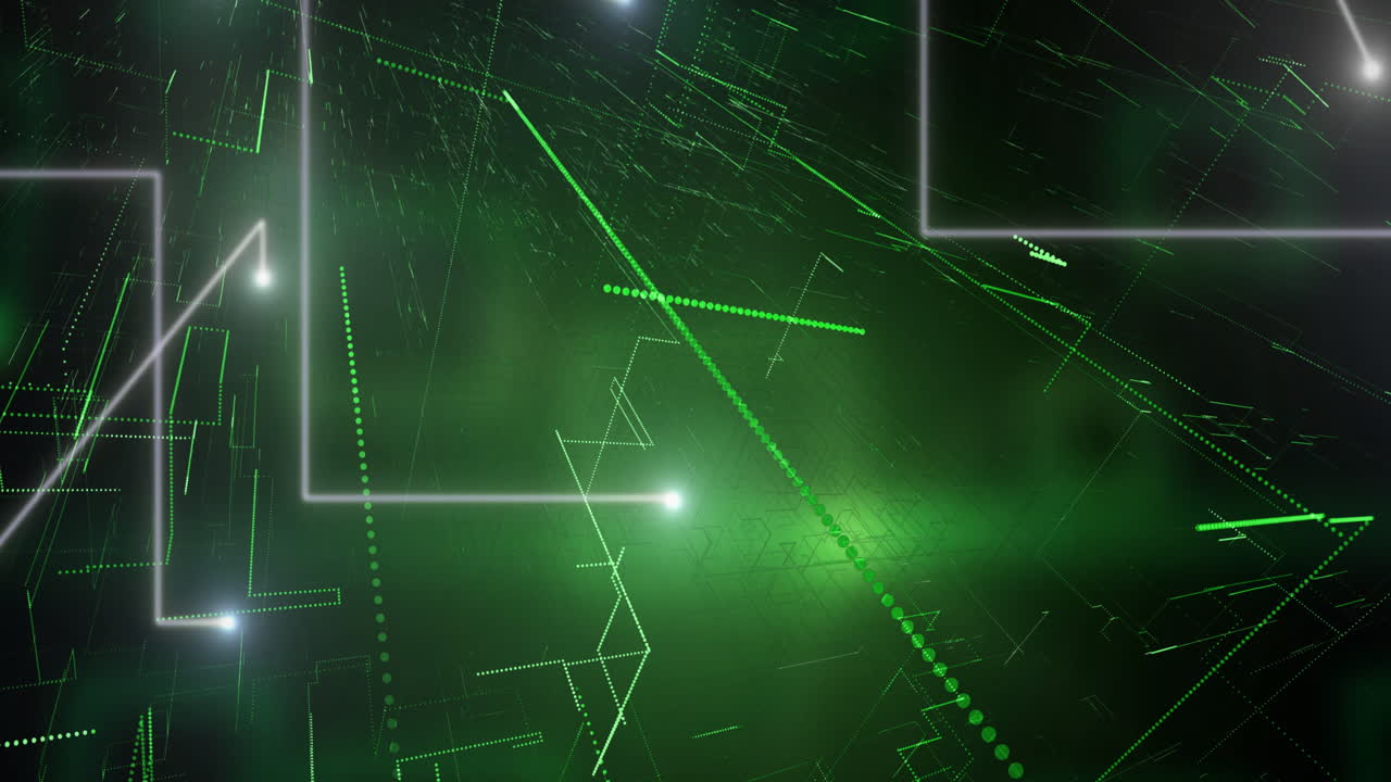 Animation of light trails and spots on black background