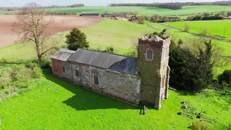 aerial drone footage of a small lincolnshire village called burwell in the uk
