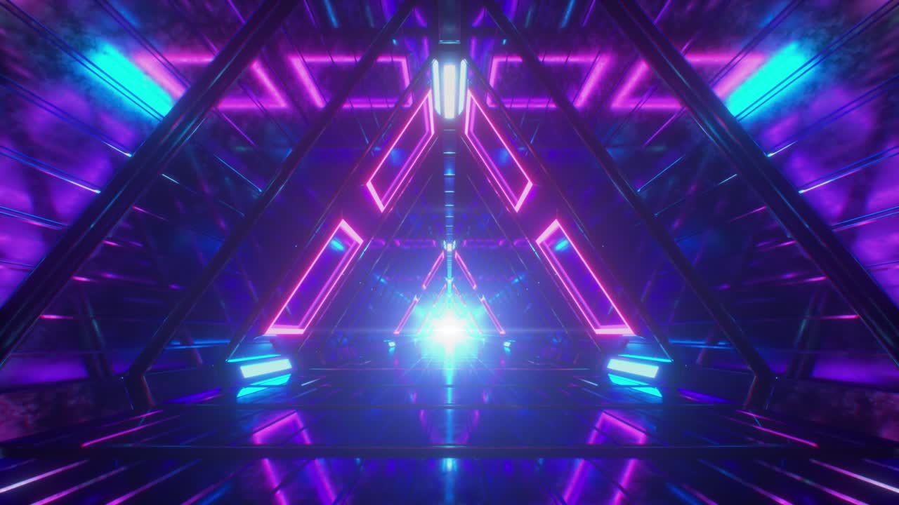 tunnel a triangolo al neon