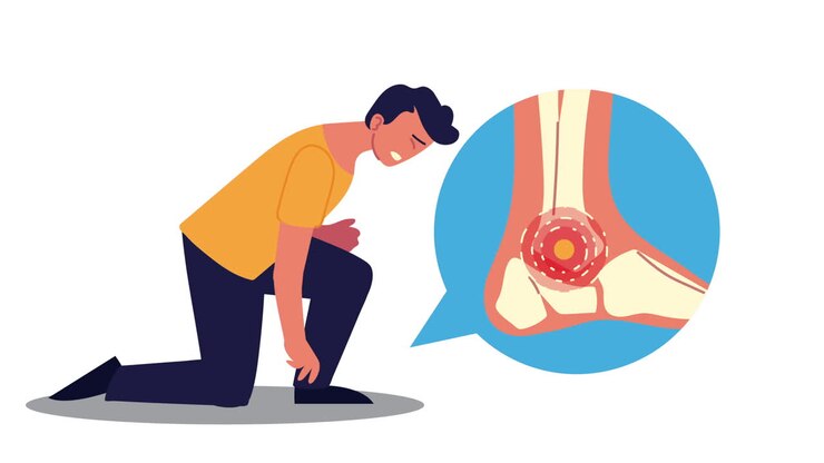 man with ankle pain rheumatology disease