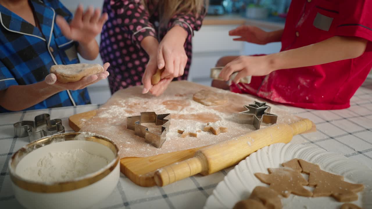 Family Baking Christmas Cookies Together