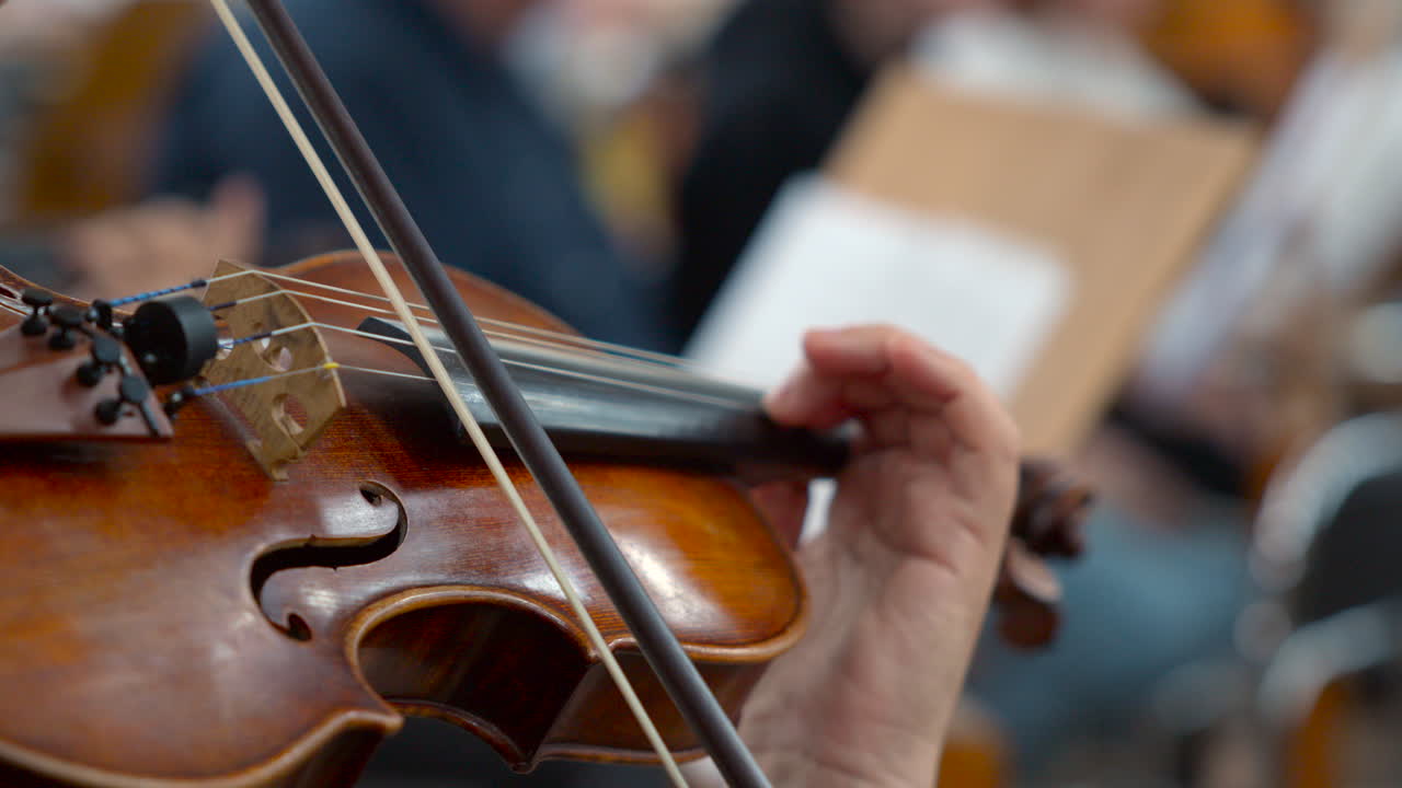 Close-up of a Violin Being Played