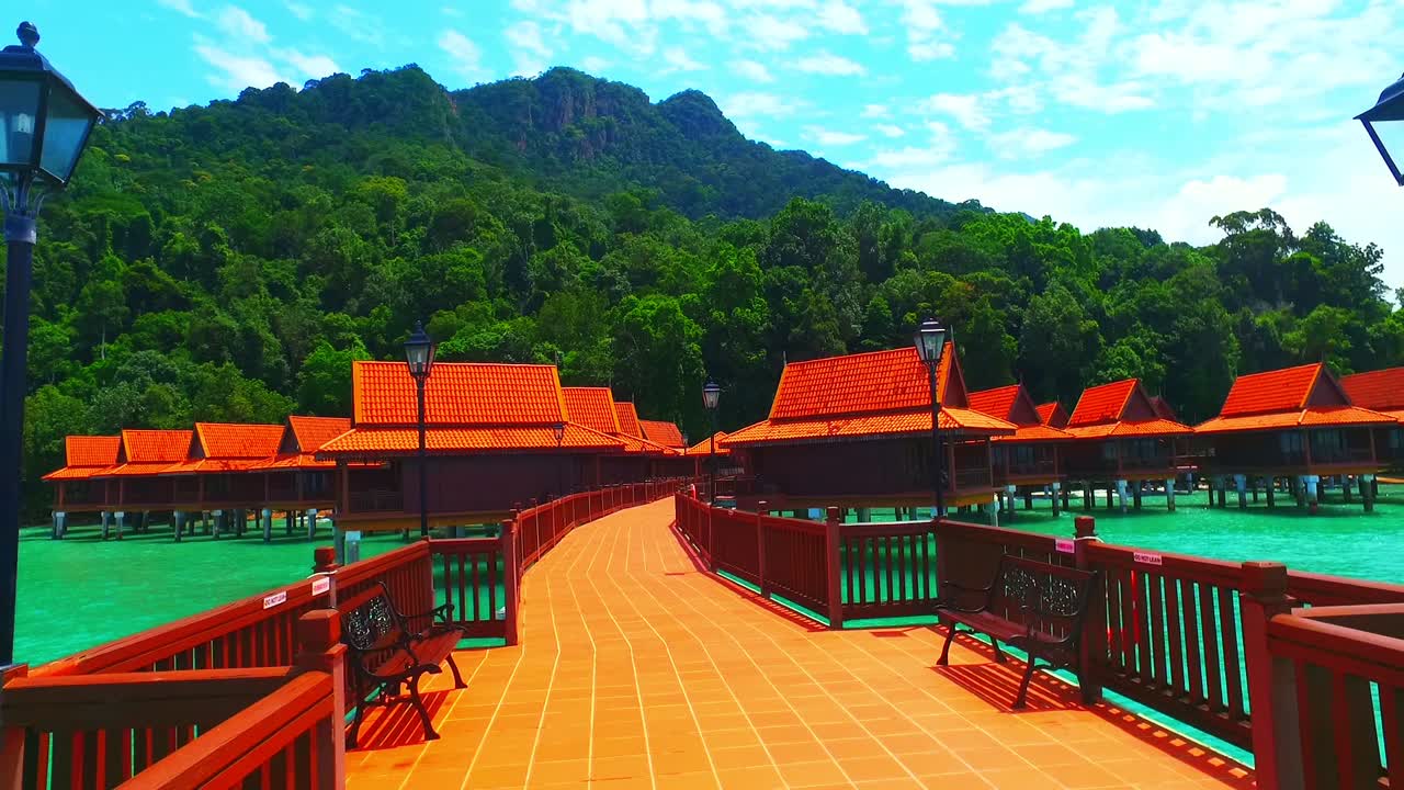 랭카위 말레이시아의 멋진 럭셔리 스 ⁇ 로우 리조트에서  ⁇ 만적인 휴가