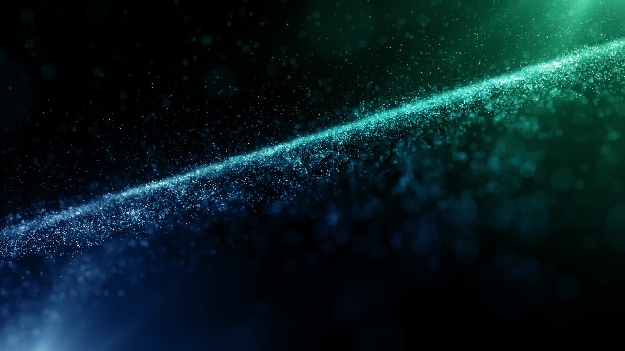 Particles blue green event game trailer titles cinematic concert stage background loop
