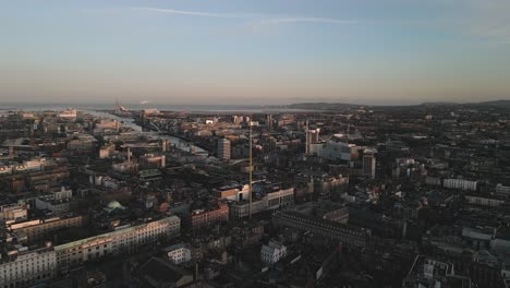 Spire-of-Dublin---Golden-Hour-4K-Aerial-Footage---Dublin---Ireland