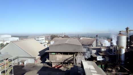 a large cotton mill complex in brazil - aerial flyover