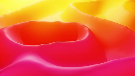 stylish abstract looped background, changing surface of soft translucent material like peach jelly. creative soft bright 3d bg with inner glow for festive events 4k. red orange yellow gradient.