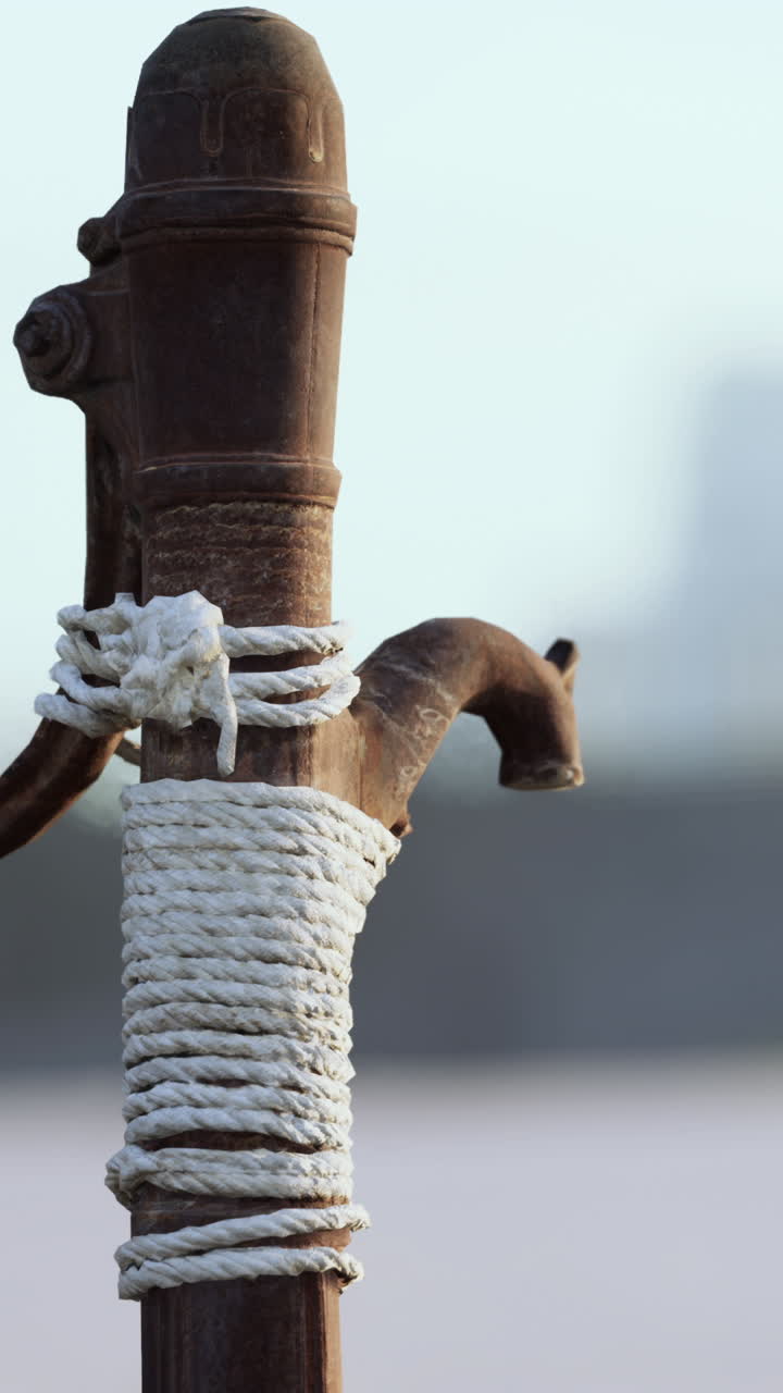 bomba de agua vieja y oxidada