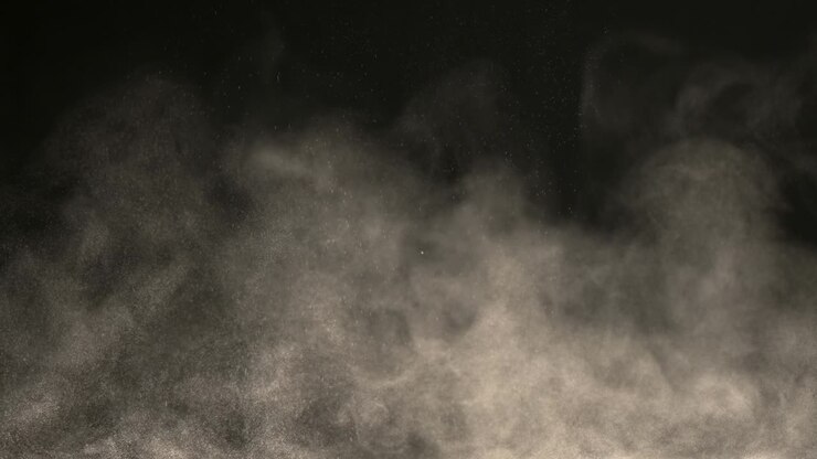 The cloud of particles on the black background. slow motio