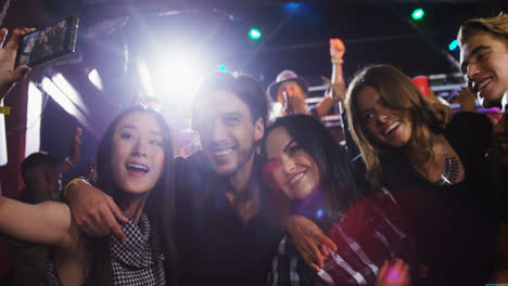 group of people taking selfie with mobile phone 4k