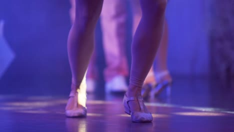 close up dancers feet , dance floor footage closeup dancer