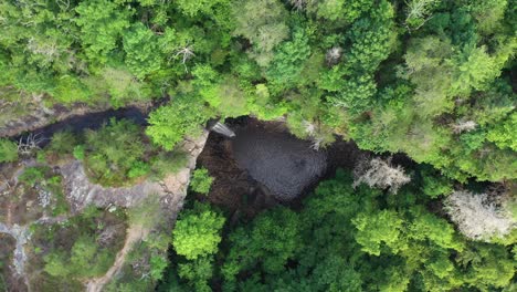 aerial view of ozone falls near crab orchard, tennessee usa