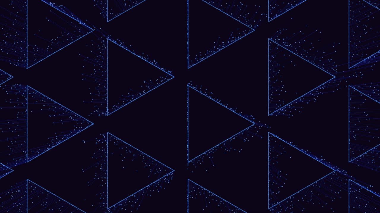 대칭적인 파란색 삼각형 패턴과 치는 기하학적 모양