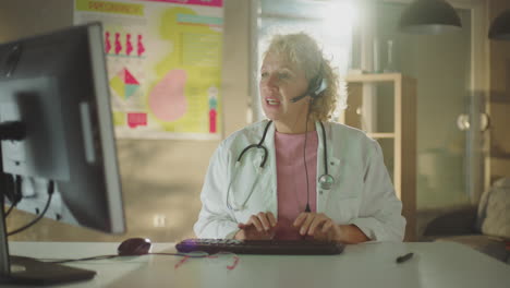 el médico tiene una llamada de video.