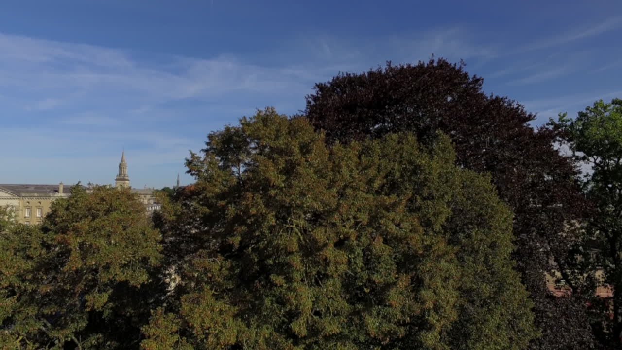 Drone flight over Oxford | city views