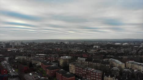 Glasgow-Cityscape-of-Urban-residential-area-on-a-Cloudy-Day-United-Kingdom,-Scotland