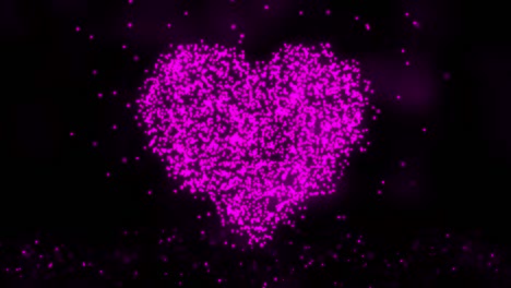 animación de la red de plexo desde el símbolo del corazón en un fondo colorido con el flujo de partículas de plexos. bucle sin costuras