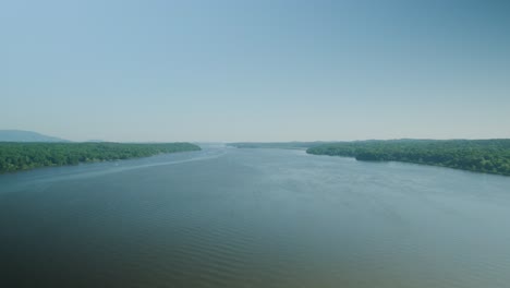 the hudson river valley viewed from the kingston-rhinecliff bridge in dutchess county new york