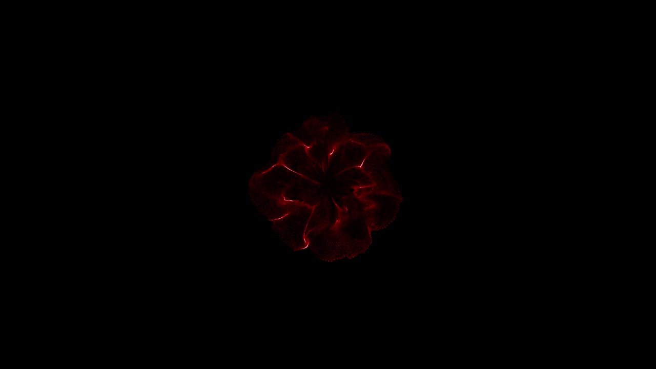 A soft, organic red plasma sphere pulses and morphs, resembling a living cell or core. For science or abstract concepts. Seamless loop